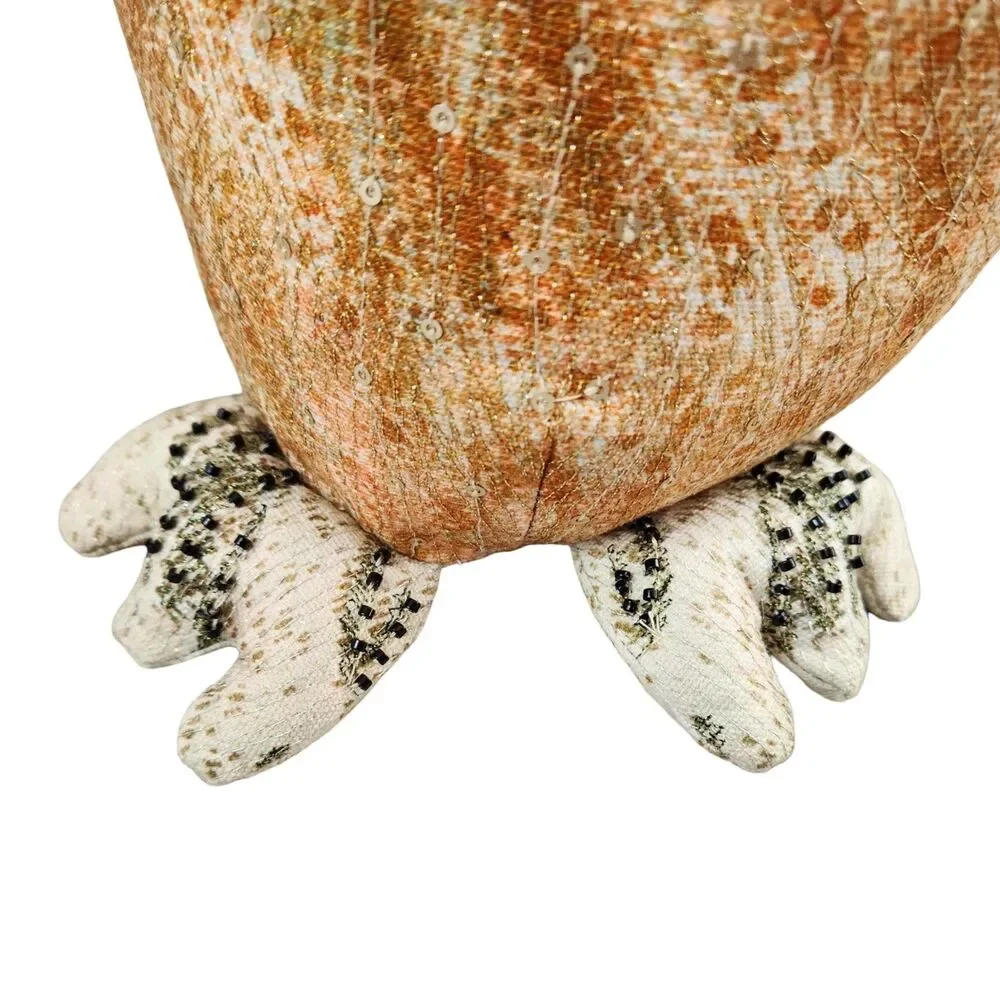 John Derian Target Owl Beaded Plush Pillow 12x8 Decorative 2025 NWT